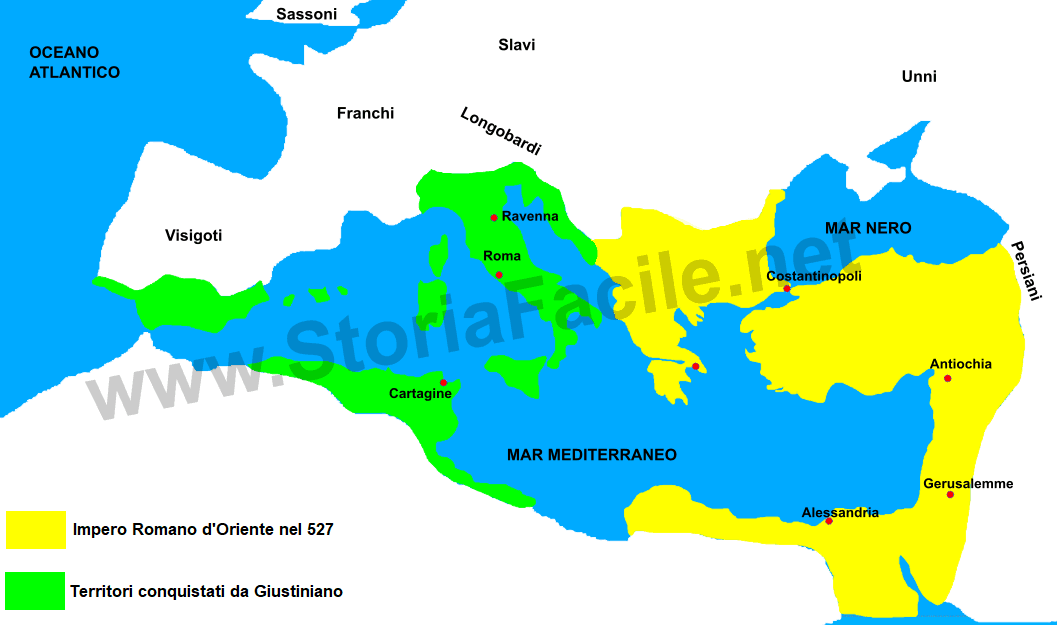 Territori riconquistati da Giustiniano