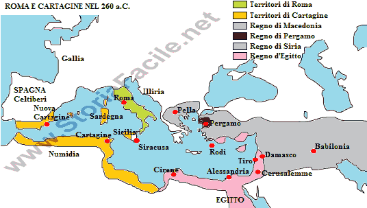 Roma e Cartagine nel 260 a.C.