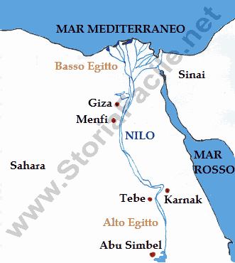 Cartina civiltà egizi