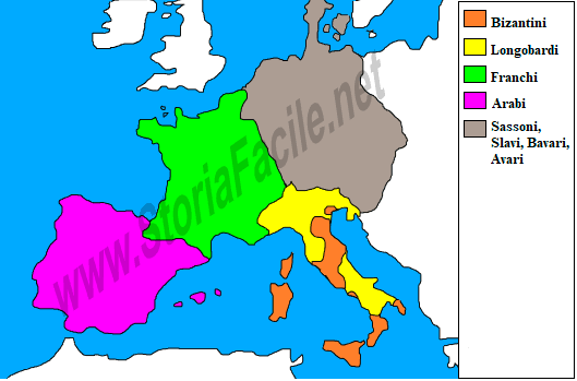 L'Europa intorno al 730